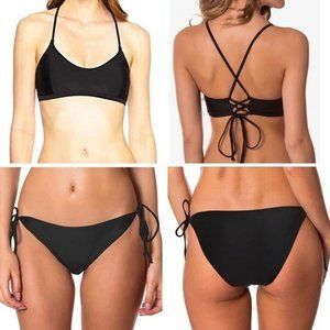2 piece Ocean Blues Black Bikini Swim set in a size Medium
